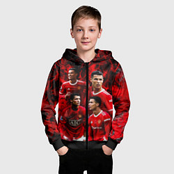 Толстовка на молнии детская Криштиану Роналду Манчестер Юнайтед, цвет: 3D-черный — фото 2