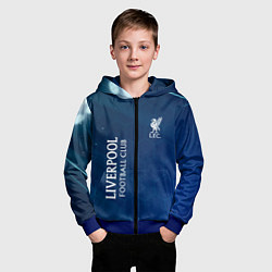 Толстовка на молнии детская Liverpool Соты Абстракция, цвет: 3D-синий — фото 2