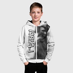 Толстовка на молнии детская Рэпер Грибы в стиле граффити: по-вертикали, цвет: 3D-белый — фото 2
