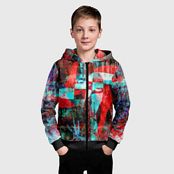 Толстовка на молнии детская Авангардная композиция - вертушка, цвет: 3D-черный — фото 2