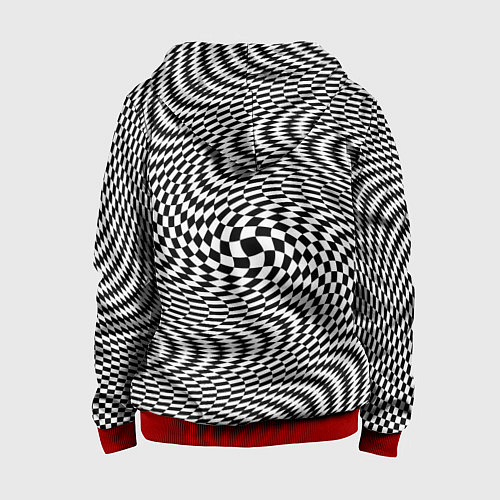 Детская толстовка на молнии Гипнотическая спираль - оптическая иллюзия / 3D-Красный – фото 2