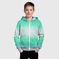 Толстовка на молнии детская Абстрактная волна градиентный паттерн, цвет: 3D-меланж — фото 2