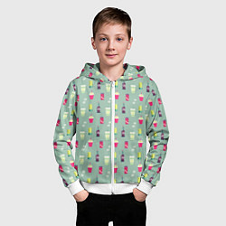 Толстовка на молнии детская Американские прохладительные напитки, цвет: 3D-белый — фото 2