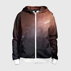 Толстовка на молнии детская Космос из сердца, цвет: 3D-белый