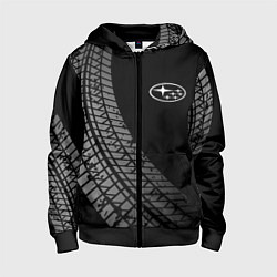 Детская толстовка на молнии Subaru tire tracks