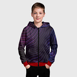 Толстовка на молнии детская Волнистый металлик, цвет: 3D-красный — фото 2