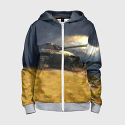 Толстовка на молнии детская Танк Е100, цвет: 3D-меланж