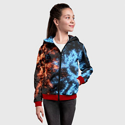 Толстовка на молнии детская Fire and Water Огонь и вода, цвет: 3D-красный — фото 2