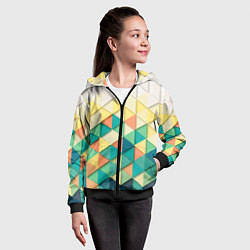 Толстовка на молнии детская Мозаичный градиент, цвет: 3D-черный — фото 2