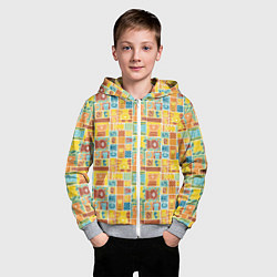 Толстовка на молнии детская Кот попарт, цвет: 3D-меланж — фото 2