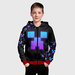 Толстовка на молнии детская Minecraft градиент, цвет: 3D-красный — фото 2