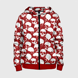 Детская толстовка на молнии Череп и кровь