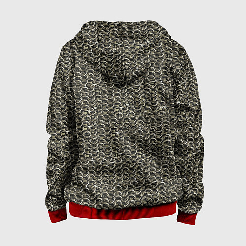 Детская толстовка на молнии Русская кольчуга / 3D-Красный – фото 2