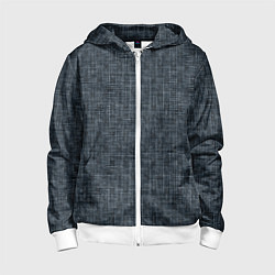 Толстовка на молнии детская Черно-синий текстурированный в елочку, под джинсу, цвет: 3D-белый