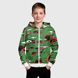 Толстовка на молнии детская Пепе лягушка, цвет: 3D-белый — фото 2