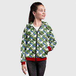 Толстовка на молнии детская Эмоции Пепе, цвет: 3D-красный — фото 2