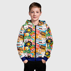 Толстовка на молнии детская Skzoo stickers characters, цвет: 3D-синий — фото 2