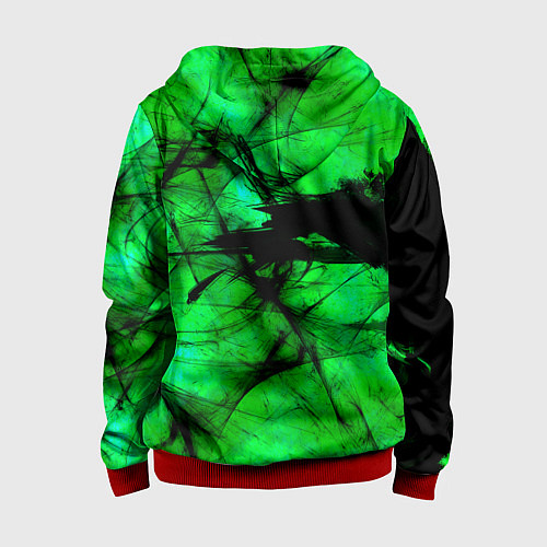 Детская толстовка на молнии Зеленый фантом / 3D-Красный – фото 2