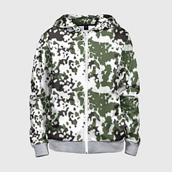 Толстовка на молнии детская Камуфляж M-84 Snow, цвет: 3D-меланж