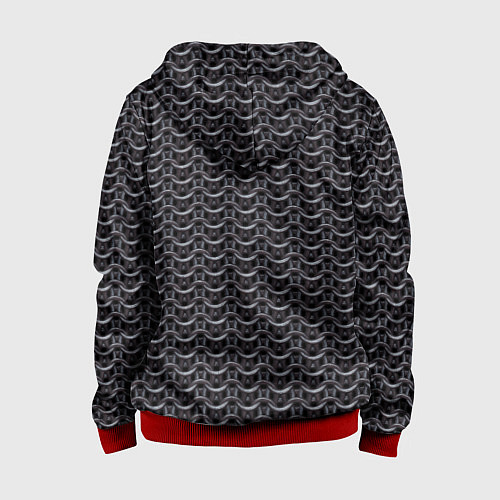 Детская толстовка на молнии Кольчуга карбон проволока / 3D-Красный – фото 2