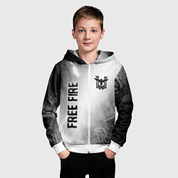 Толстовка на молнии детская Free Fire glitch на светлом фоне: надпись, символ, цвет: 3D-белый — фото 2