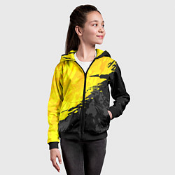 Толстовка на молнии детская Black and yellow, цвет: 3D-черный — фото 2