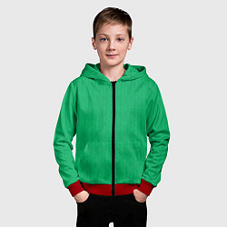Толстовка на молнии детская Зеленый вязаный свитер, цвет: 3D-красный — фото 2
