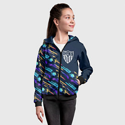 Толстовка на молнии детская Sevilla градиентные мячи, цвет: 3D-черный — фото 2