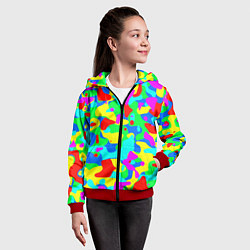 Толстовка на молнии детская Форма маляра - кляксы, цвет: 3D-красный — фото 2