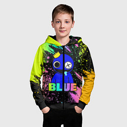 Толстовка на молнии детская Rainbow Friends - Blue, цвет: 3D-черный — фото 2