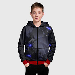 Толстовка на молнии детская Неоновые плиты, взрыв, цвет: 3D-красный — фото 2