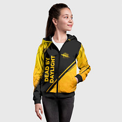 Толстовка на молнии детская Dead by Daylight - gold gradient: надпись, символ, цвет: 3D-черный — фото 2