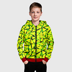 Толстовка на молнии детская Желтый геометрический узор, цвет: 3D-красный — фото 2