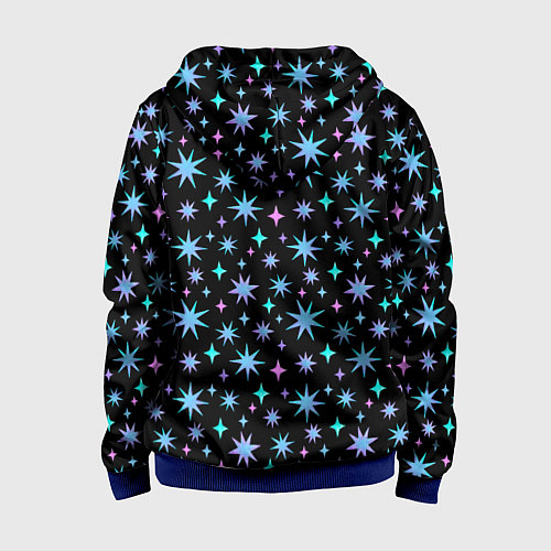 Детская толстовка на молнии Зимние цветные звезды / 3D-Синий – фото 2