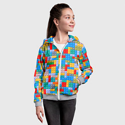 Толстовка на молнии детская Детский конструктор - текстура, цвет: 3D-меланж — фото 2