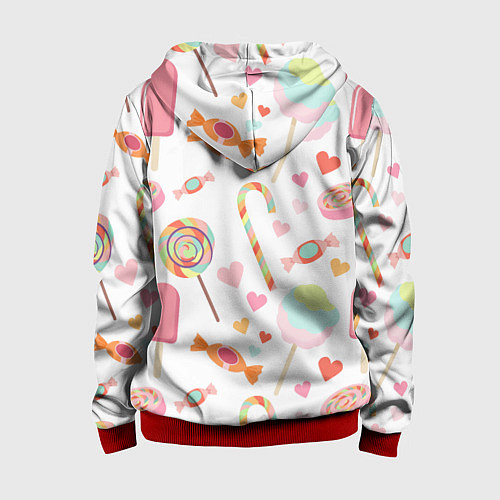 Детская толстовка на молнии Сладкий праздник / 3D-Красный – фото 2