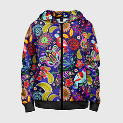 Детская толстовка на молнии Multicolored floral patterns