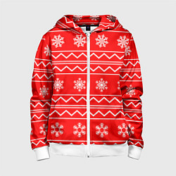 Детская толстовка на молнии Winter snowflakes