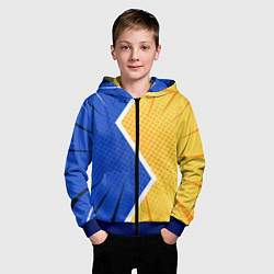 Толстовка на молнии детская Желто-синяя молния, цвет: 3D-синий — фото 2
