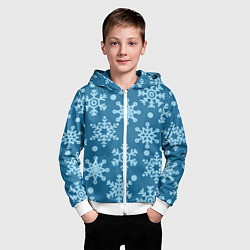 Толстовка на молнии детская Blue snow, цвет: 3D-белый — фото 2