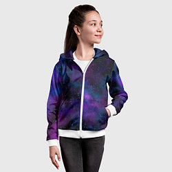 Толстовка на молнии детская Космос с галактиками, цвет: 3D-белый — фото 2