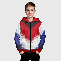 Толстовка на молнии детская Разноцветные полосы, цвет: 3D-красный — фото 2