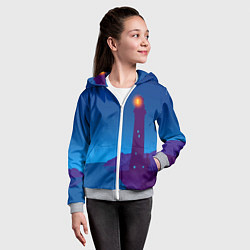 Толстовка на молнии детская Маяк в ночи, цвет: 3D-меланж — фото 2