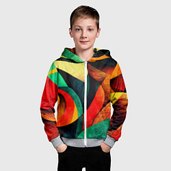 Толстовка на молнии детская Текстурированная цветная абстракция, цвет: 3D-меланж — фото 2