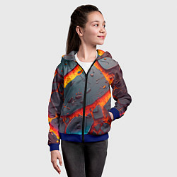 Толстовка на молнии детская Мультяшная лава, цвет: 3D-синий — фото 2