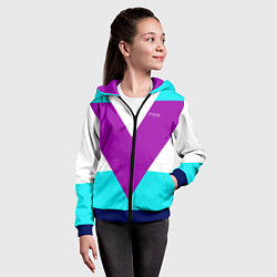 Толстовка на молнии детская В ретро стиле FIRM, цвет: 3D-синий — фото 2