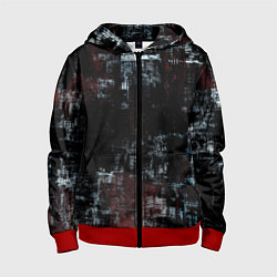 Толстовка на молнии детская Пересечение разноцветных полос, цвет: 3D-красный