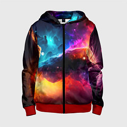 Толстовка на молнии детская Космос, созданный нейросетью, цвет: 3D-красный