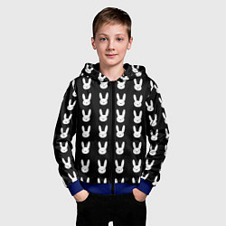 Толстовка на молнии детская Bunny pattern black, цвет: 3D-синий — фото 2