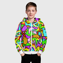 Толстовка на молнии детская Psychedelic acid, цвет: 3D-белый — фото 2